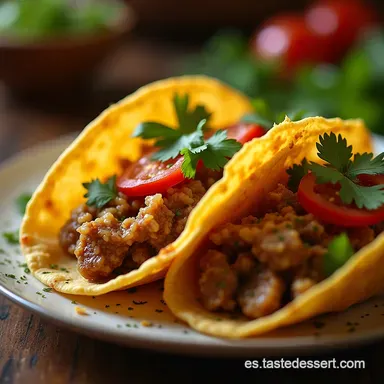 Tacos de Alambre de Soya Ahumados Receta Vegana Fácil Tarjeta de receta