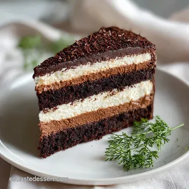 Tarta de Tres Chocolates para 12 Porciones Tarjeta de receta