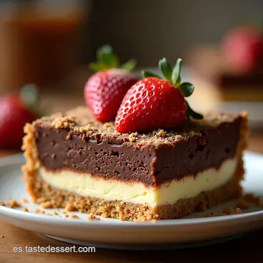 Deliciosa Tarta Tres Chocolates Receta de Blondie Kit Tarjeta de receta