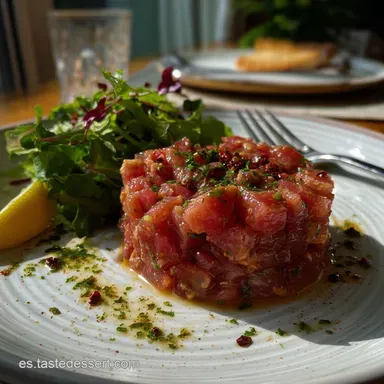 Tartar de Atun: Textura Aterciopelada y Cítrica Tarjeta de receta
