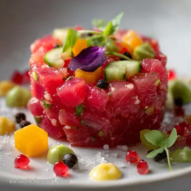 Tartar de At&uacute;n Rojo Casero Ready in 20 Minutes Tarjeta de receta