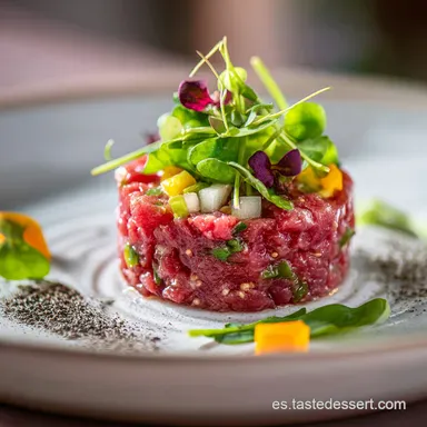 Tartar de Ternera: Prep. 20 Min. (2 Porciones) Tarjeta de receta