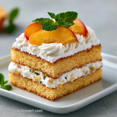 Chantilly y Durazno para 15 Porciones Tarjeta de receta