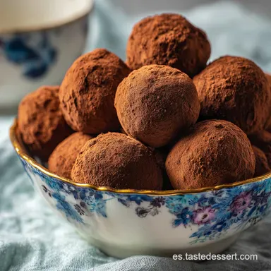 Trufas de Chocolate Receta: 15 Minutos, Rendimiento 25 Tarjeta de receta