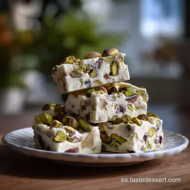 Turrn de Pistachos y Chocolate Blanco: Textura Fundente Tarjeta de receta