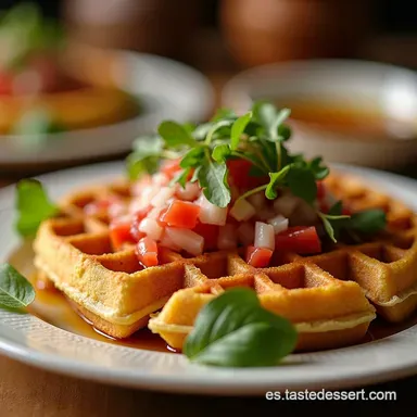 Waffles Salados Rellenos Receta de Vera Un Abrazo Salado Tarjeta de receta