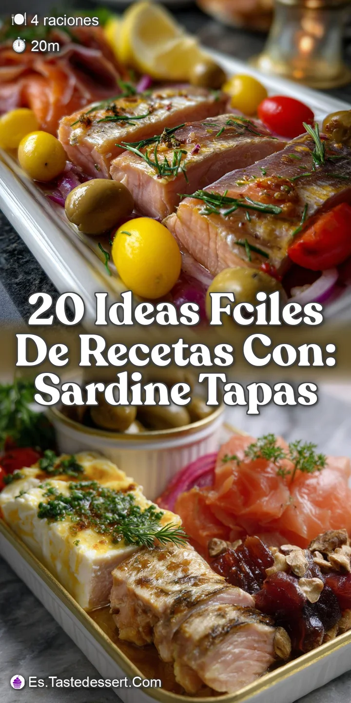 Vibrant tapas spread: colorful olives, glistening sardines, and crusty bread arranged on a rustic wooden platter.