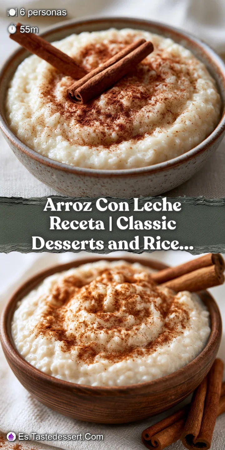Primer plano de granos de arroz suaves ba&ntilde;ados en crema espesa y blanca, con lluvia de canela dorada muy apetitosa.