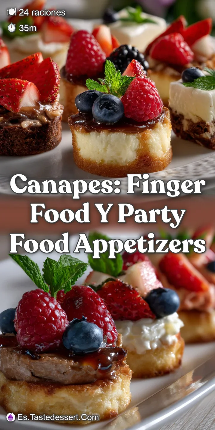 Close-up shot of a delicate canap&eacute;, displaying textures like creamy cheese, crisp crackers, and vibrant toppings, appetizi...