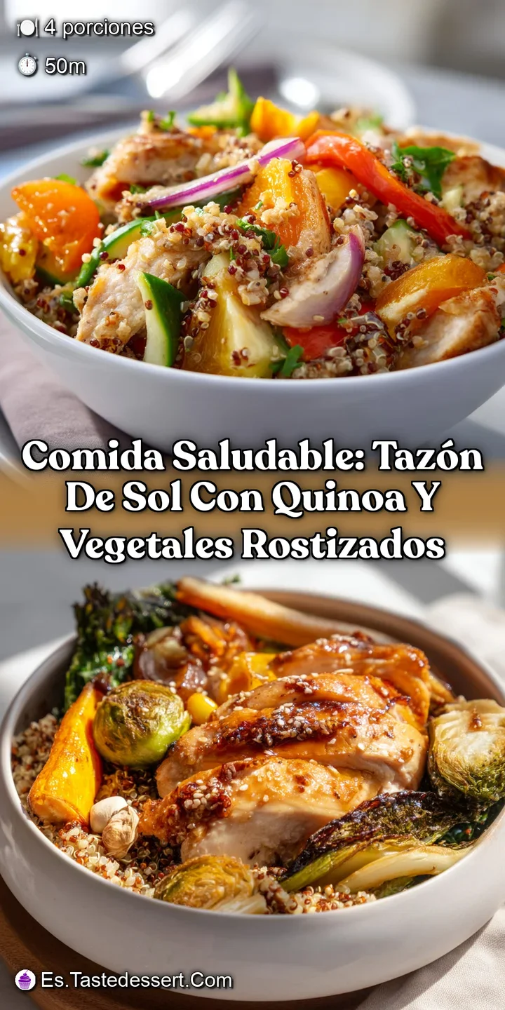 Comida Saludable: Taz&oacute;n de Sol con Quinoa y Vegetales Rostizados