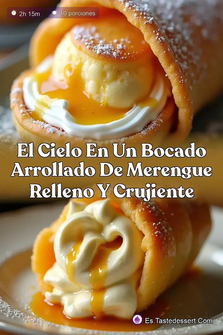 El Cielo en un Bocado Arrollado de Merengue Relleno y Crujiente