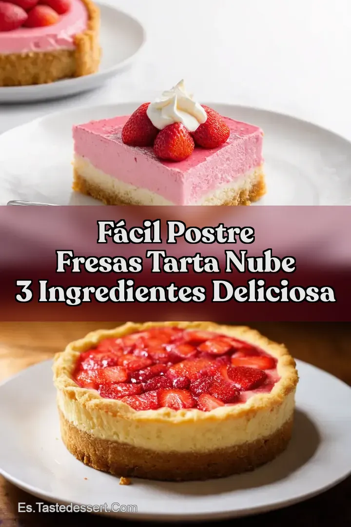 F&aacute;cil Postre Fresas Tarta Nube 3 Ingredientes Deliciosa