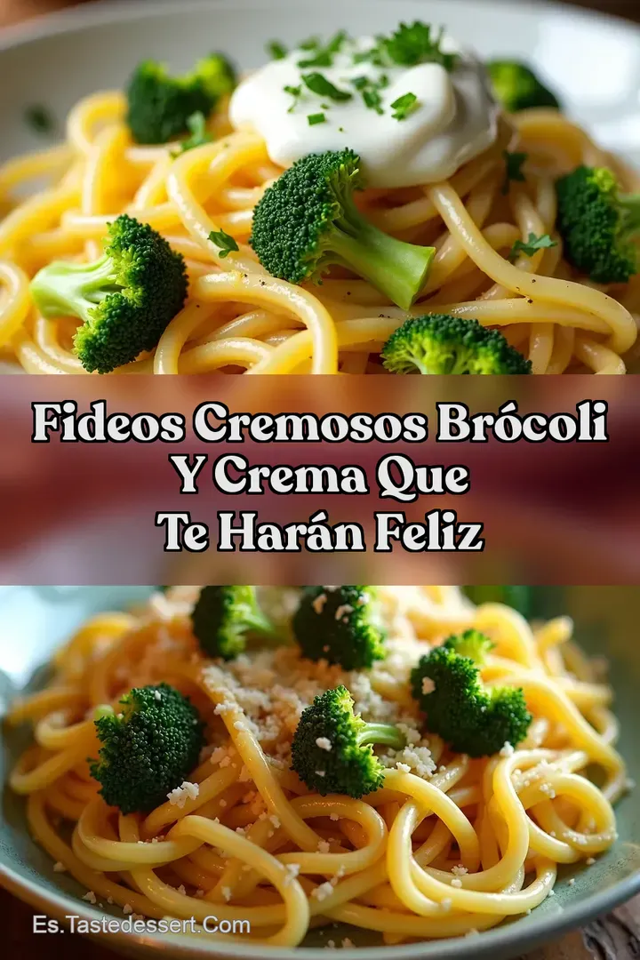 Fideos Cremosos Br&oacute;coli Y Crema Que Te Har&aacute;n Feliz