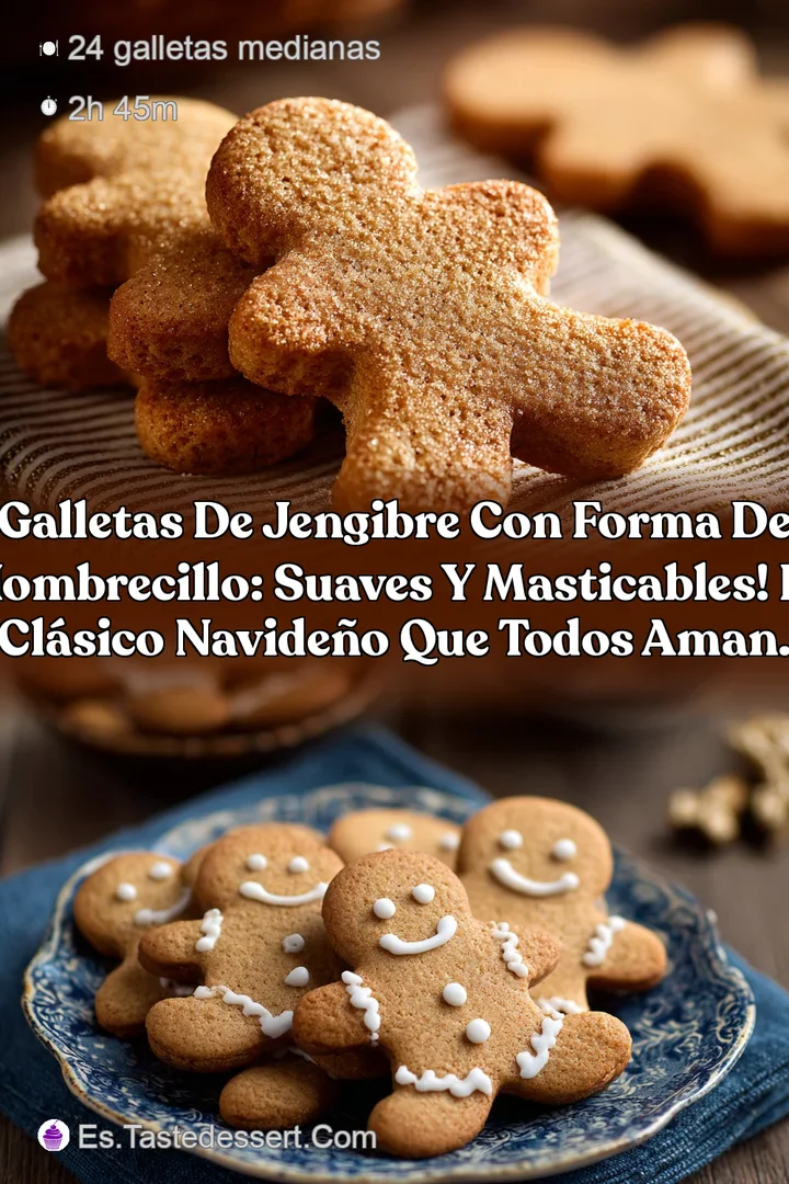 Galletas de jengibre con forma de hombrecillo: Suaves y masticables! El cl&aacute;sico navide&ntilde;o que todos aman.