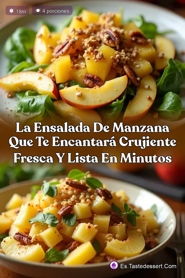 La Ensalada de Manzana que te Encantar&aacute; Crujiente Fresca y Lista en Minutos