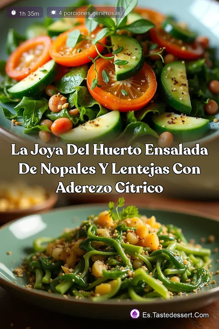 La Joya del Huerto Ensalada de Nopales y Lentejas con Aderezo C&iacute;trico