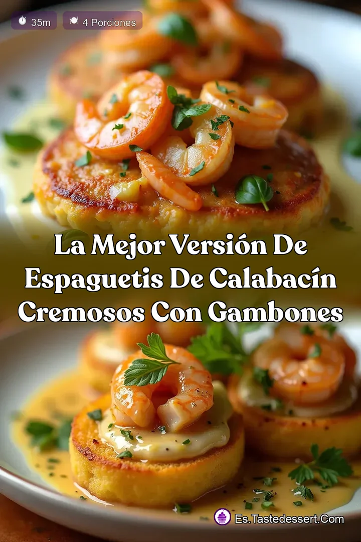 La Mejor Versi&oacute;n de Espaguetis de Calabac&iacute;n Cremosos con Gambones