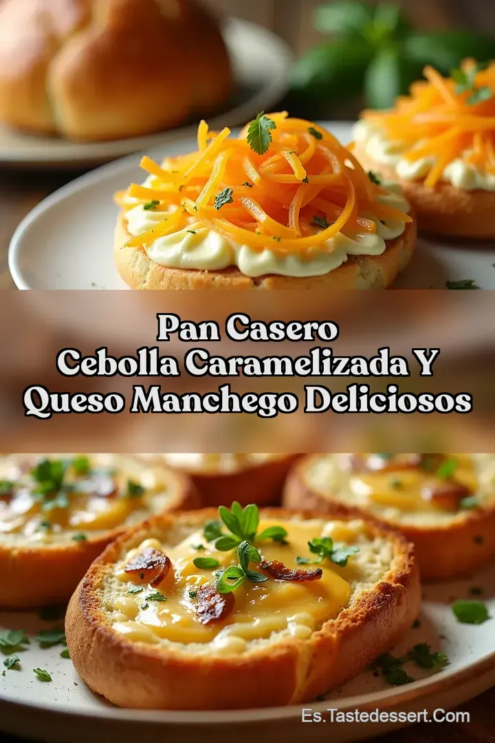 Pan Casero Cebolla Caramelizada y Queso Manchego Deliciosos