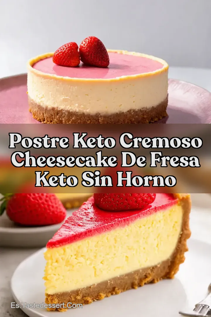 Postre Keto Cremoso Cheesecake De Fresa Keto Sin Horno