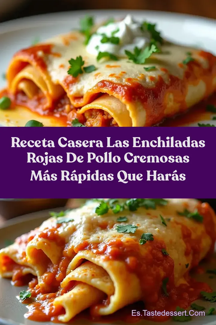 Receta Casera Las Enchiladas Rojas de Pollo Cremosas M&aacute;s R&aacute;pidas que Har&aacute;s