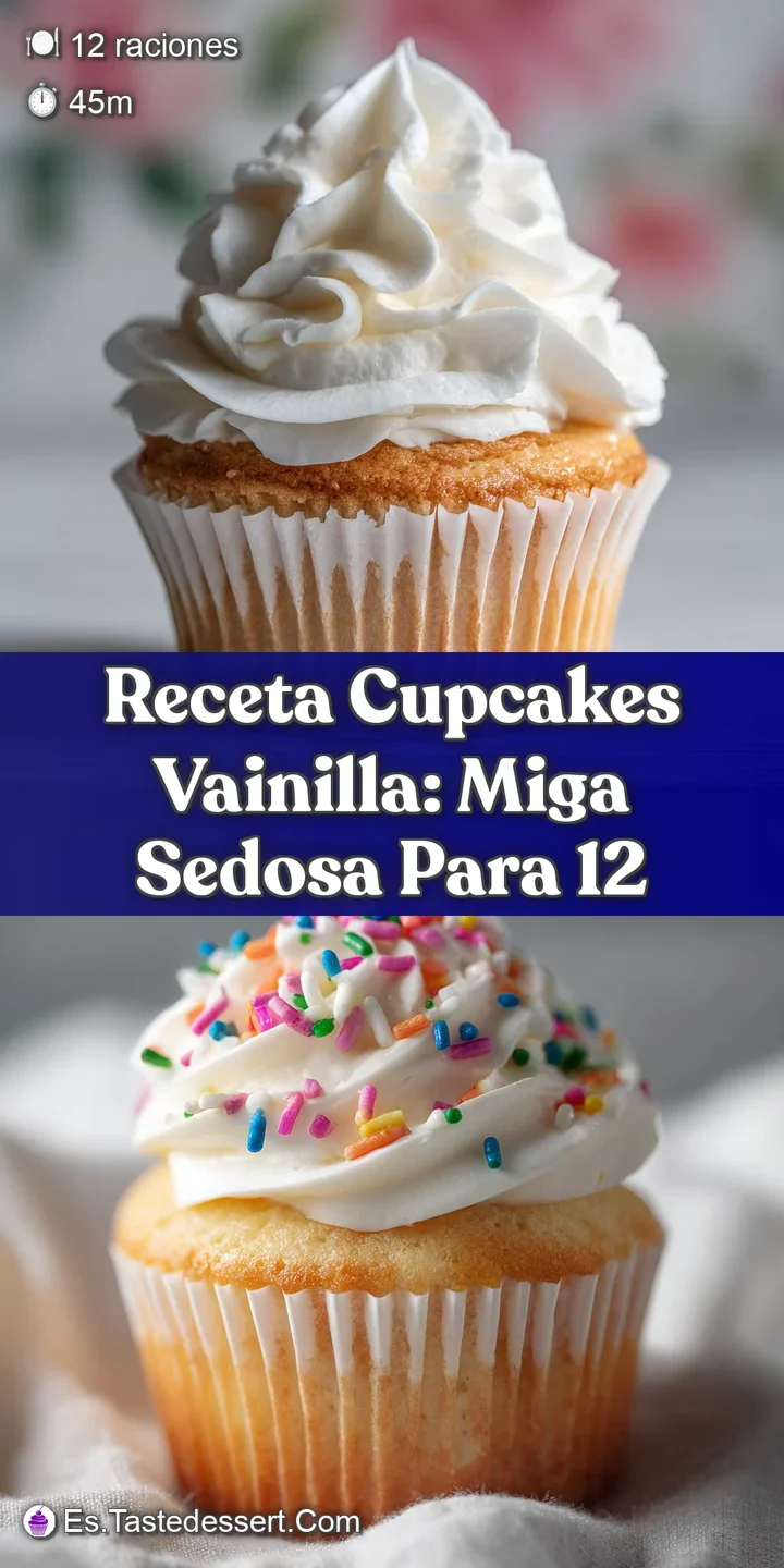 Close-up of a frosted vanilla cupcake, showing the soft texture of the cake and sweet sugary sprinkles, inviting and delic...