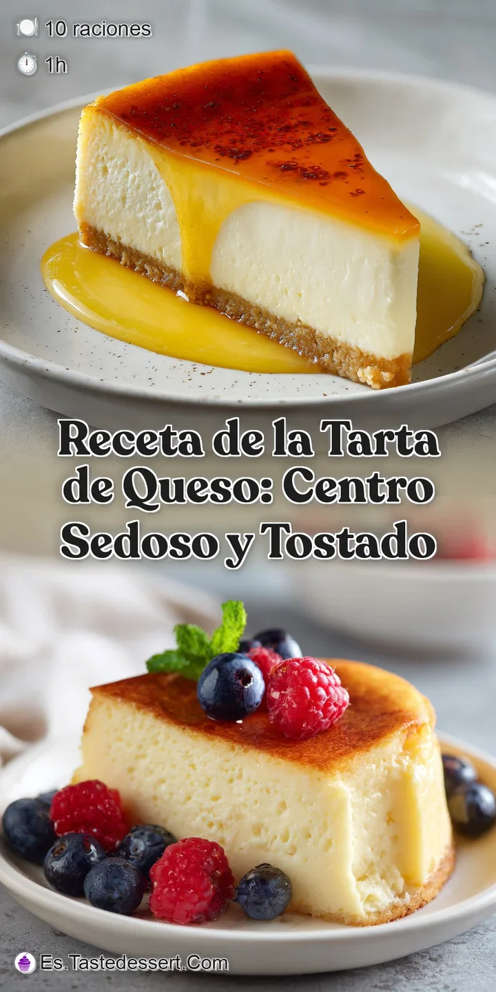 Close-up of caramelized Basque cheesecake reveals its wrinkled, browned surface and soft, creamy texture. Caramel pools in...