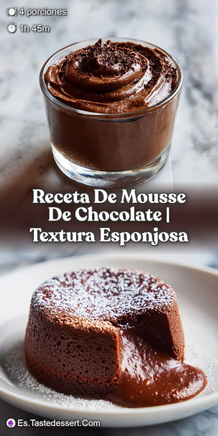 A close-up shot of a luscious chocolate mousse, highlighting the smooth, rich texture and deep, dark color. A spoonful bec...