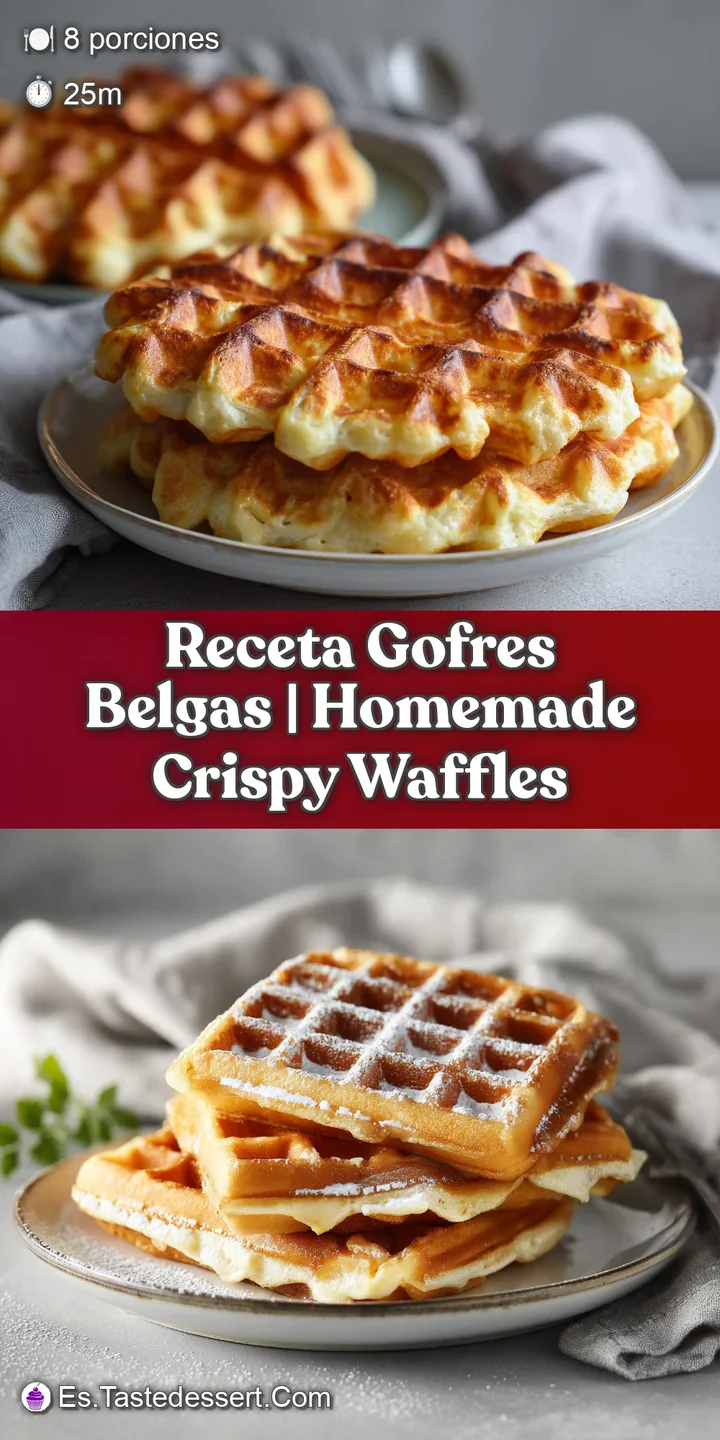 Close-up of a fluffy, golden waffle with deep, caramelized indentations and a sweet glaze.