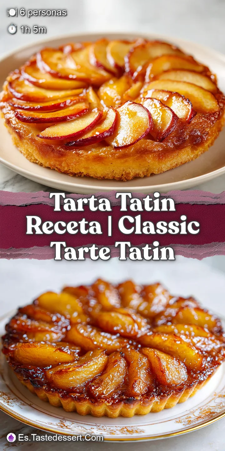 Close-up of glossy, amber-colored caramelized apple slices resting on a crisp, golden-brown buttery pastry base.