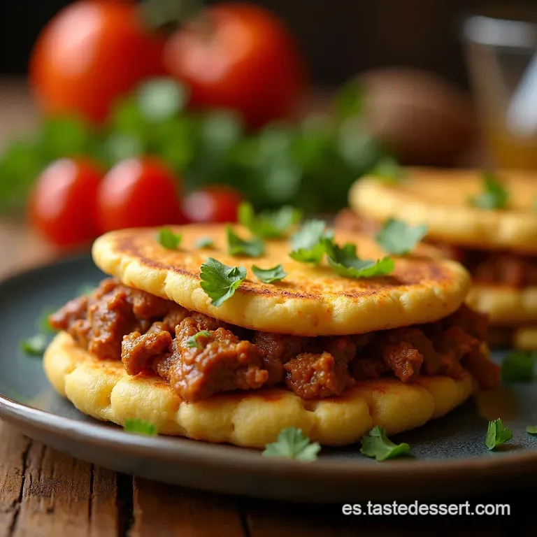 Arepas Rellenas De Carne Desmechada presentation