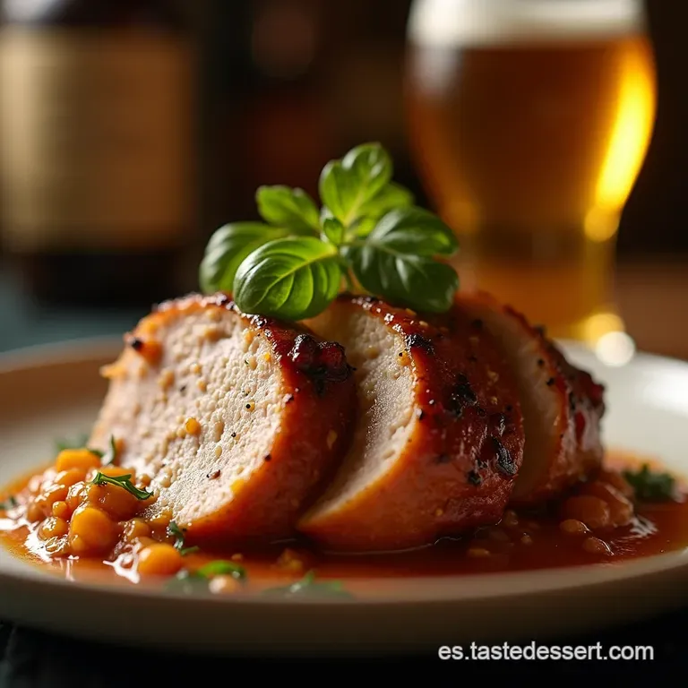 Bondiola De Cerdo Glaseada a La Cerveza Oscura Melosidad De Aut&eacute;ntico Asado presentation
