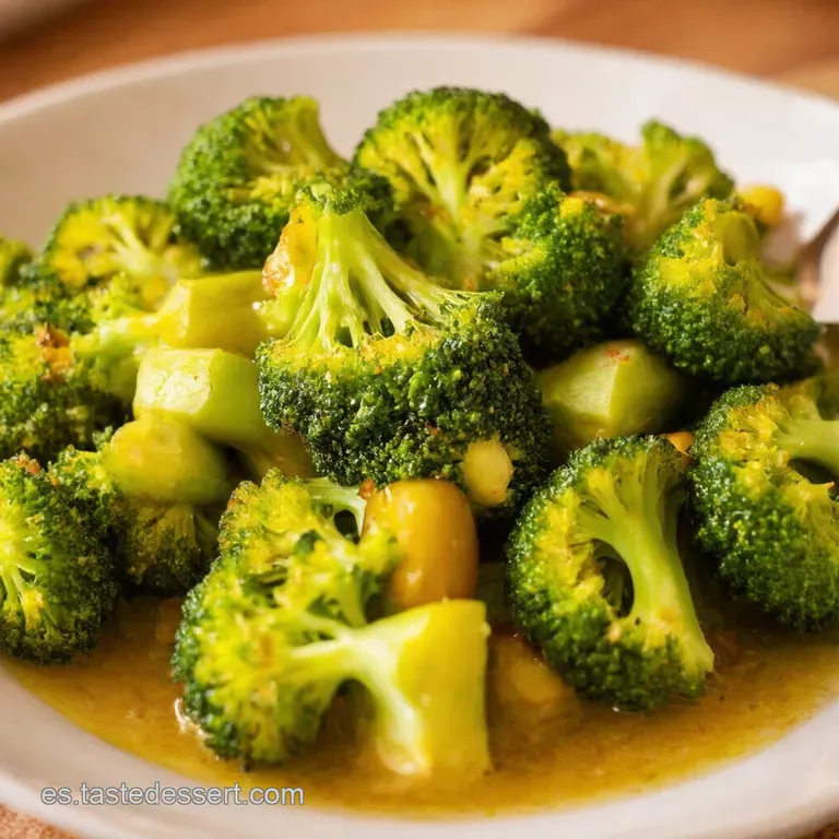 Br&oacute;coli Al Ajillo Con Almendras Tostadas presentation