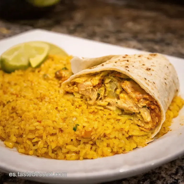 Burrito Norte&ntilde;o De Arroz Y Pollo Sabor Casero Que Enamora presentation
