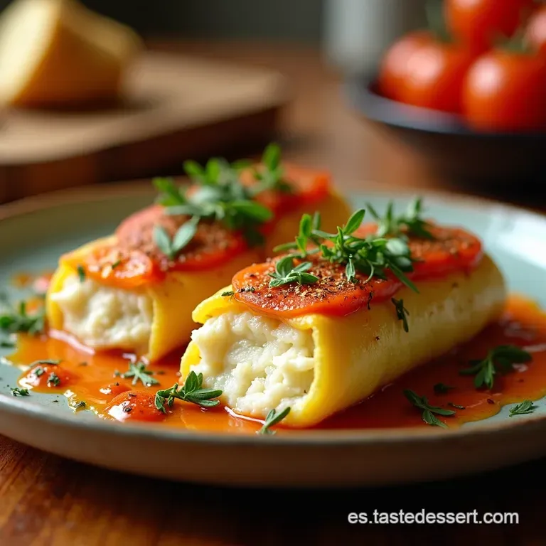 Calabacines Rellenos De Ricotta Al Estilo Mediterr&aacute;neo presentation