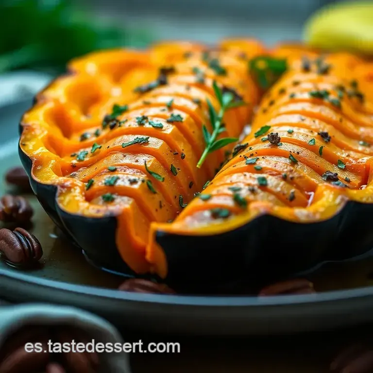 Calabaza Hasselback Con Mantequilla De Salvia Y Nuez presentation