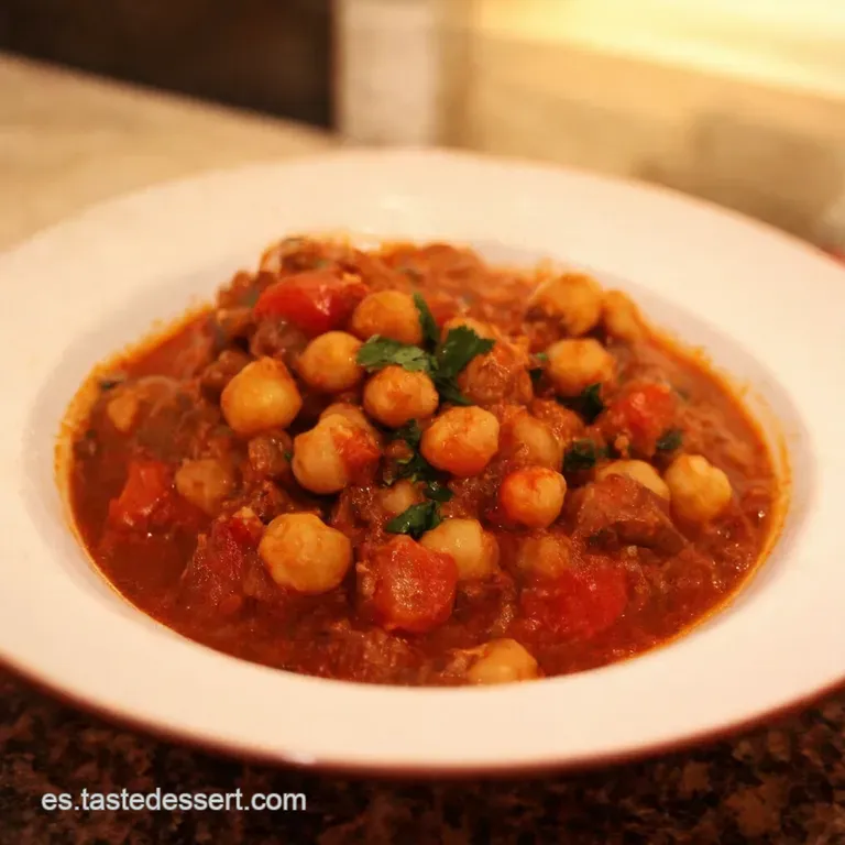 Callos Con Garbanzos Receta Tradicional Espa&ntilde;ola presentation