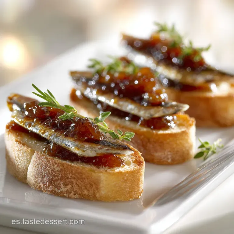 Canap&eacute;s de anchoas con dulce de membrillo: El equilibrio perfecto