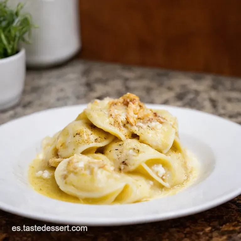 Capelettini De Ricotta Y Pollo Hechos En Casa presentation