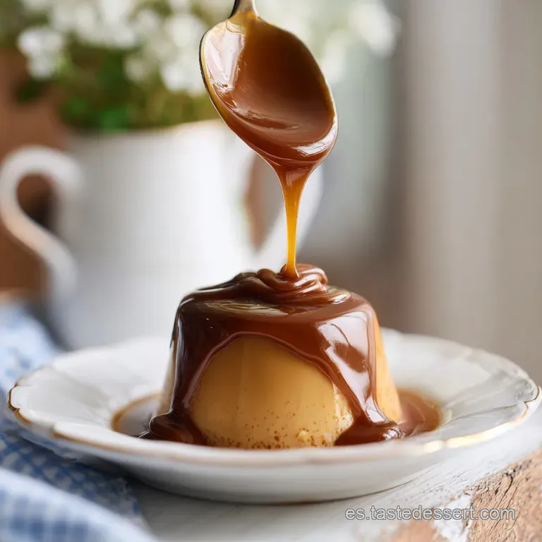 Elegant glass ramekin filled with smooth, golden caramel, artfully drizzled and ready to serve.