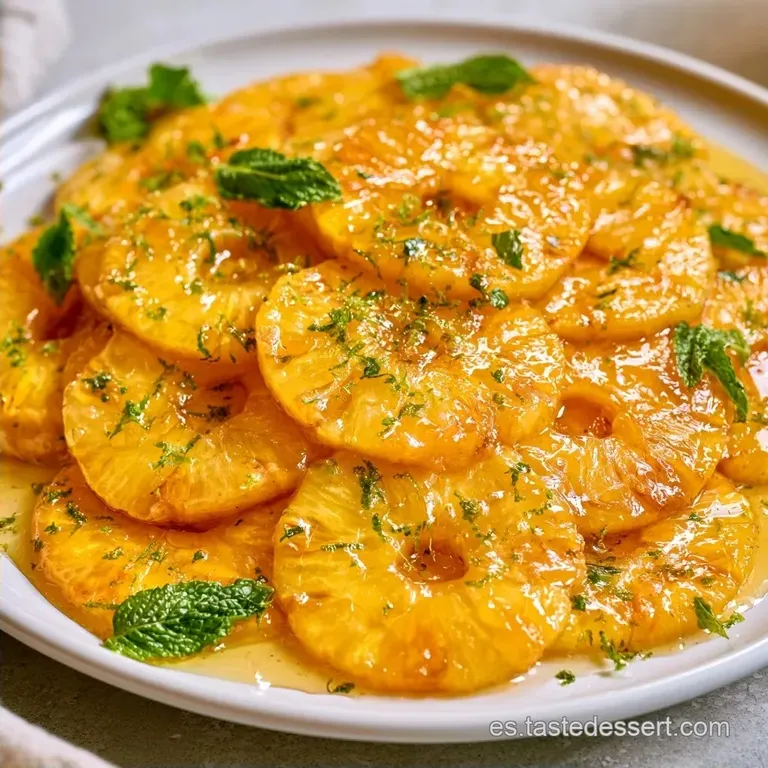 Carpaccio de Piña Y Menta con Miel de Acacia