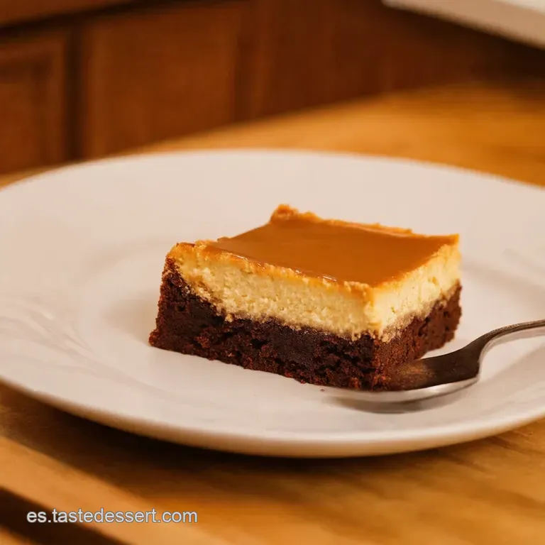 Cheesecake De Brownie Con Caramelo Salado presentation
