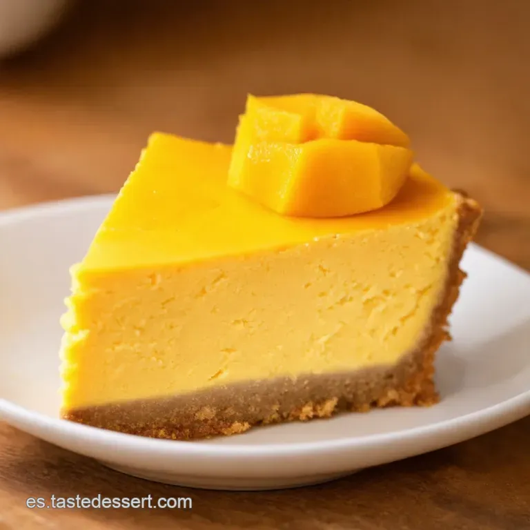 Cheesecake De Mango Tropical Un Pedacito De Para&iacute;so presentation