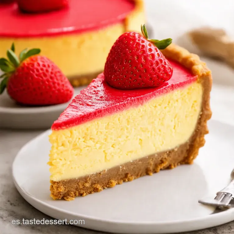 Cheesecake Keto De Fresa Cremosa Sin Horno presentation