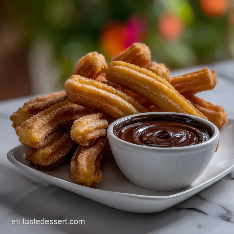La Receta Definitiva: Churros Con Chocolate with Thick Dipping presentation