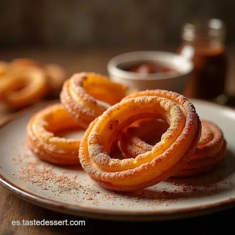 Churros Crujientes Con Chocolate Caliente presentation