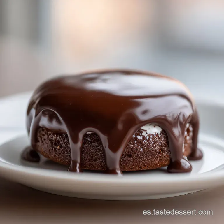 Elegant dessert slice drenched in a mirror-like chocolate coating. A spoon reflects in the dark, glossy surface.