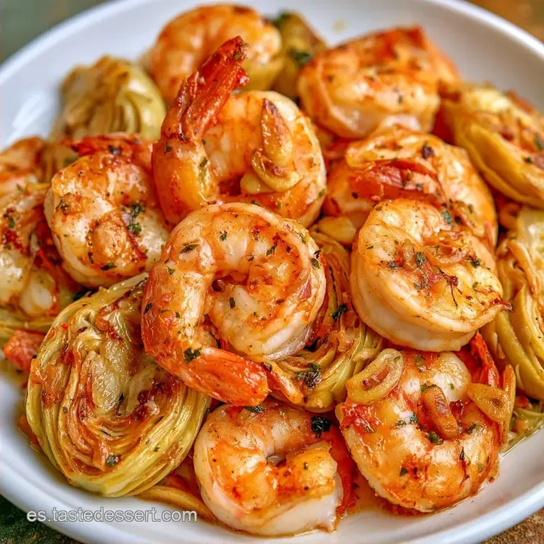 Corazones De Alcachofas Con Gambas Salteadas en 25 Minutos