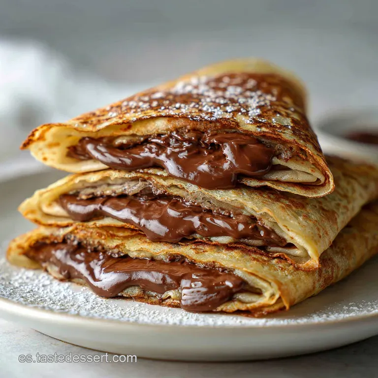 Receta de Crepes Rellenos de Chocolate Casero