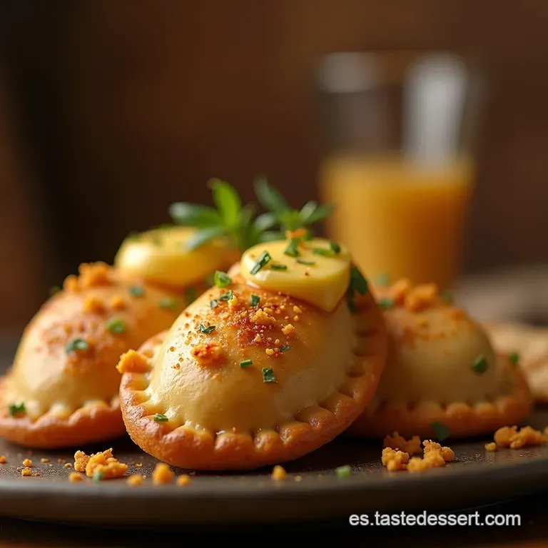 Empanadas De Lujo R&uacute;stico Cremosas De Nata Champi&ntilde;&oacute;n Y Crujiente Beicon presentation