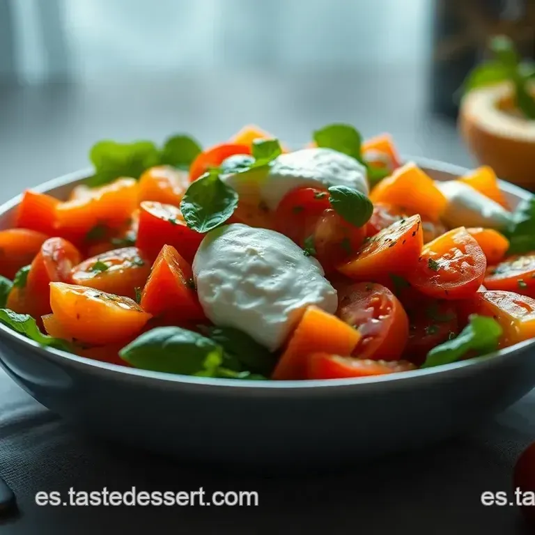 Ensalada de Tomate y Burrata: Un Fest&iacute;n de Frescura Italiana